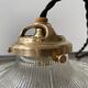 Lot 2 old vintage striated glass hanging lamps