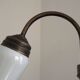 French Vintage Retro Bronze Effect Metal 3 Light Chandelier Glass Shade