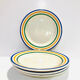 4 striped earthenware plates made in Romania