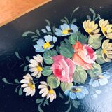 Black jewelry box - hand-painted flowers