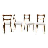 Attributed to Paolo Buffa Mid-Century Modern Dinning Chairs, 1950s, Set of