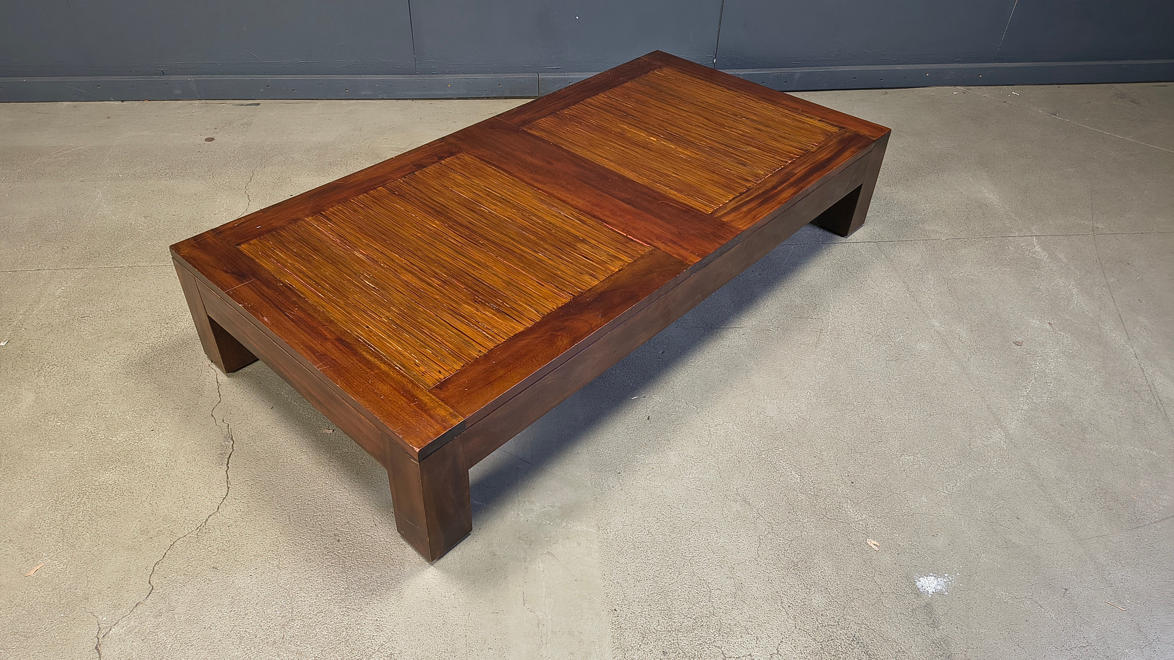 XXL coffee table in bamboo, 1980s