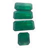 Serviteurs apéritifs, 4 ramequins en verre moulé motif diamant vert vintage