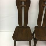 Set of 4 Belgian Brutalist Dining Chairs from De Puydt, 1970’s