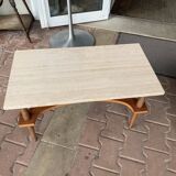 Marble and wood coffee table