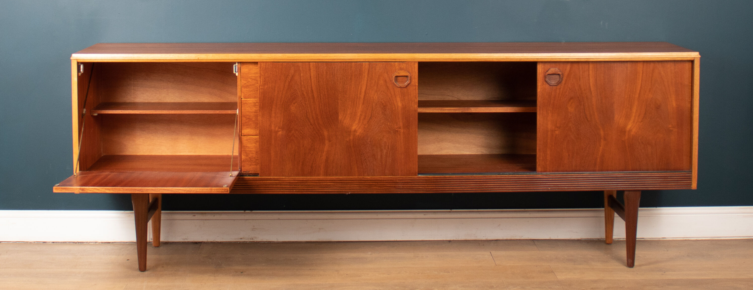 Retro 1960s long teak sideboard by elliots of newbury eon