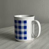 Ceramic mug cup with blue tile patterns