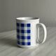 Ceramic mug cup with blue tile patterns