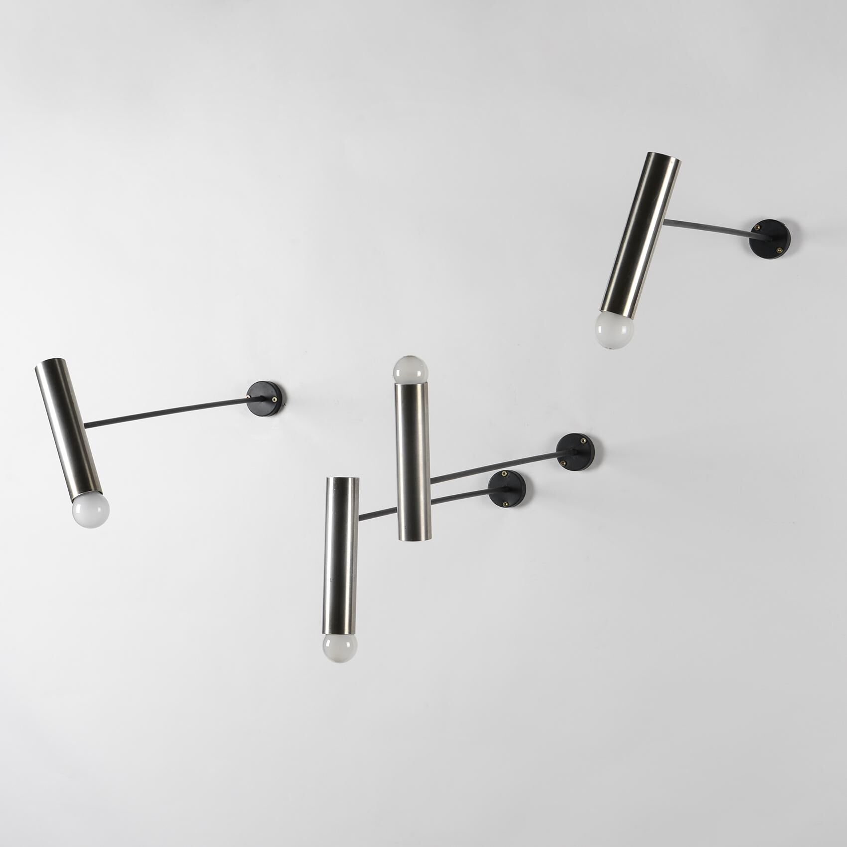 Pair of 1950s arm sconces, Parscot France