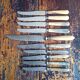 10 horn handle knives including 4 Berthier Valence - 5 logo with the crown 202