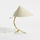 Large mid-century modern brass crow's foot table lamp by Kalmar Austria