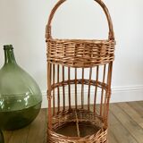 Wicker rattan bottle holder 50s-60s