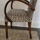 pair of Bridge armchairs, leopard fabric