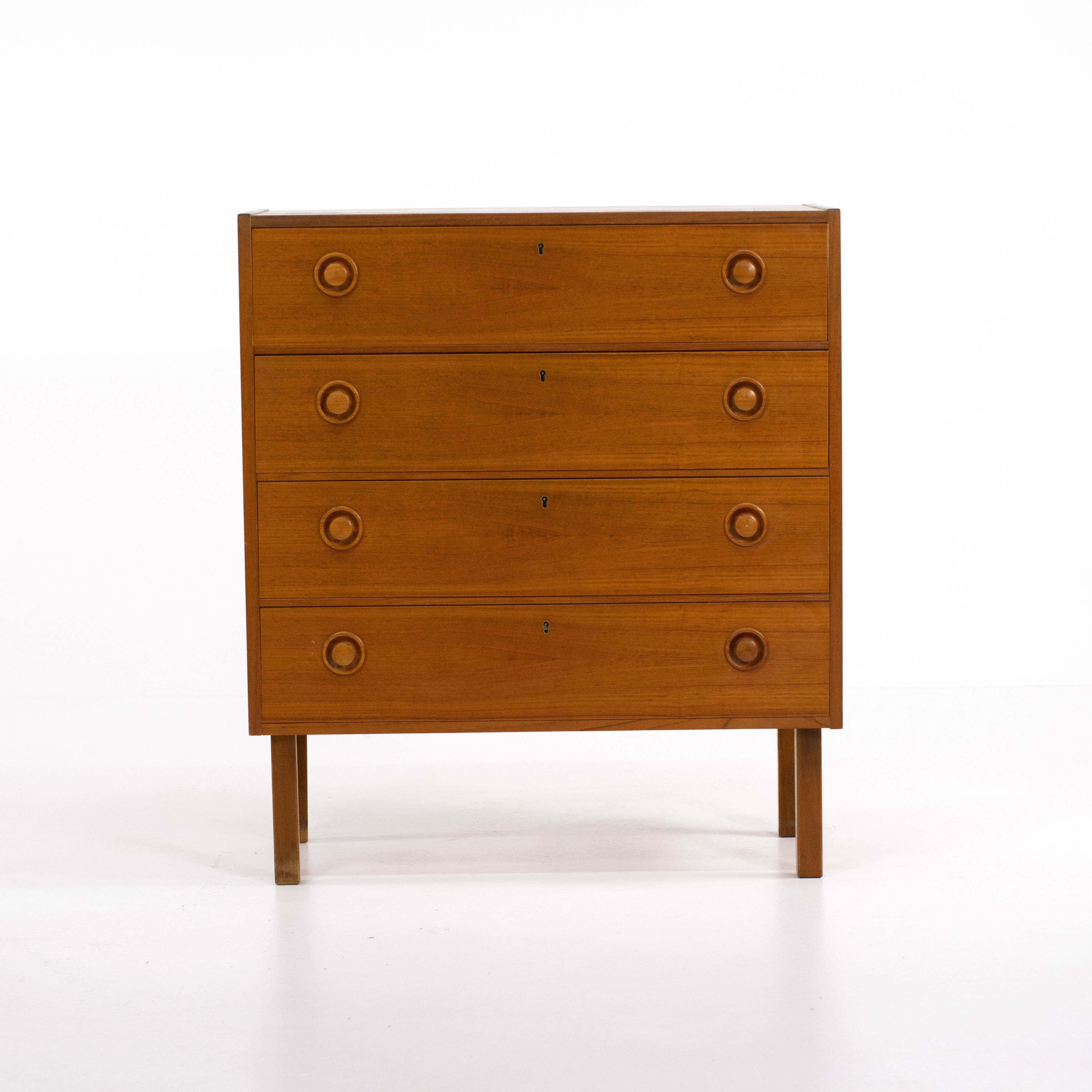 Vintage Scandinavian teak chest of drawers 1960 Sweden