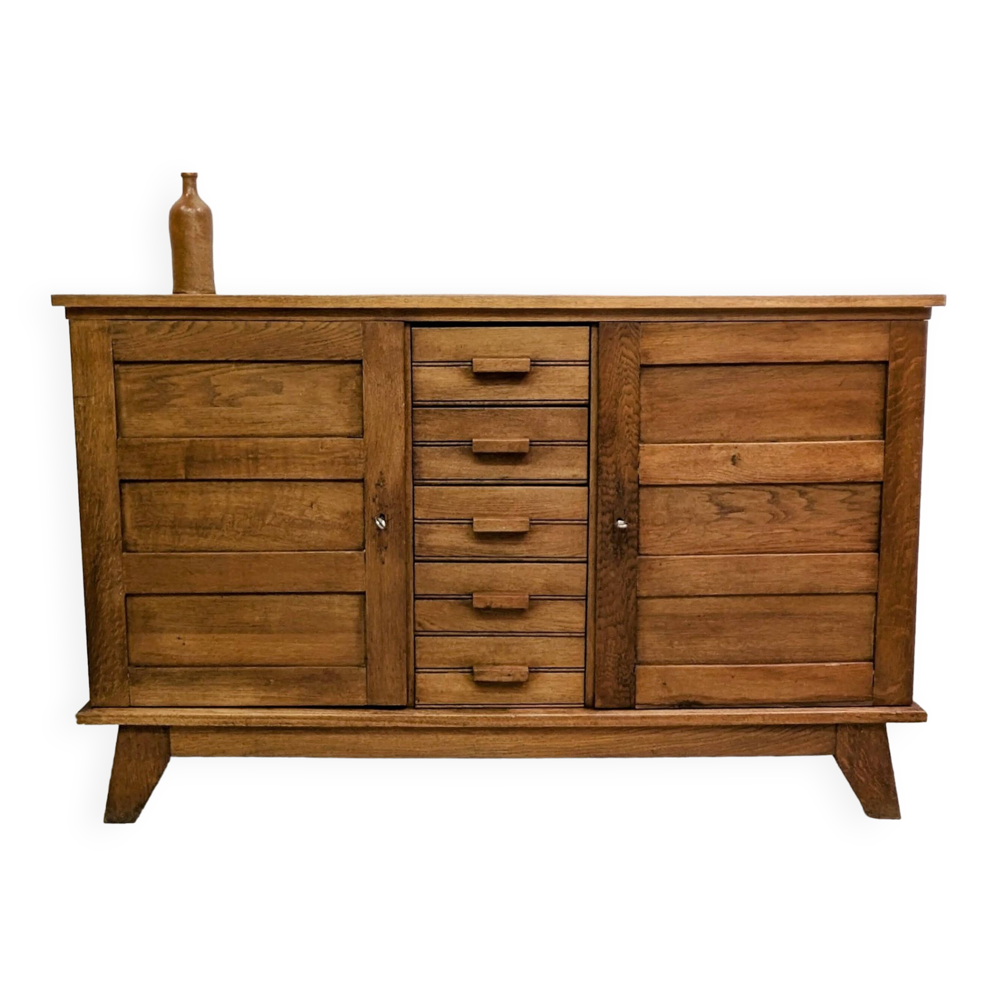 Buffet Sideboard René Gabriel patina 40 50 Vintage Compass Foot