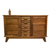 Buffet Sideboard René Gabriel patina 40 50 Vintage Compass Foot