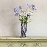 Blue Stripe Twist Vase