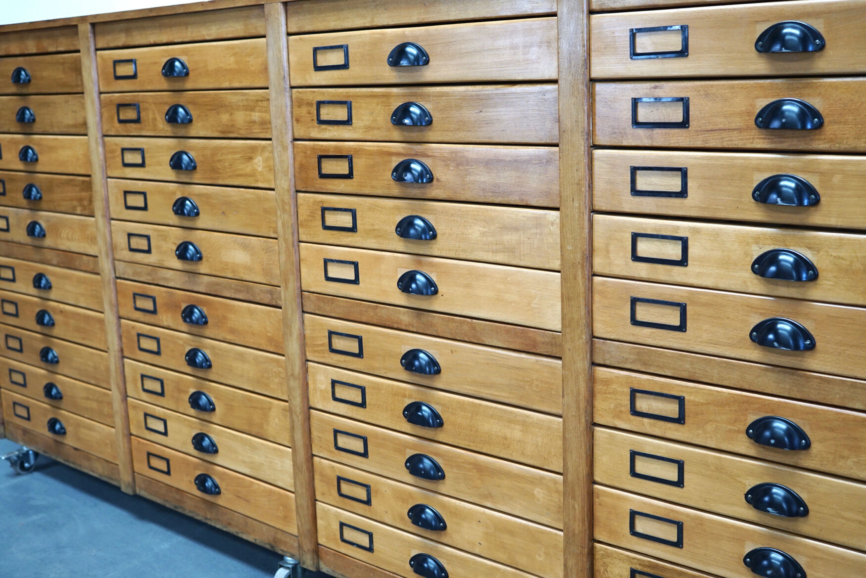 German beech apothecary cabinet, 1930s