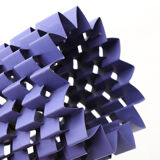 Suspension in purple lacquered metal and teak