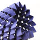 Suspension in purple lacquered metal and teak