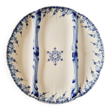 Special plate in iron earth from Sarraguemines Rouen model blue and white reliefs