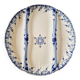 Special plate in iron earth from Sarraguemines Rouen model blue and white reliefs