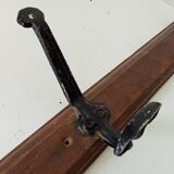 Vintage solid wood and metal wall coat rack