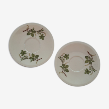 Assiettes vintage motif feuille vigne