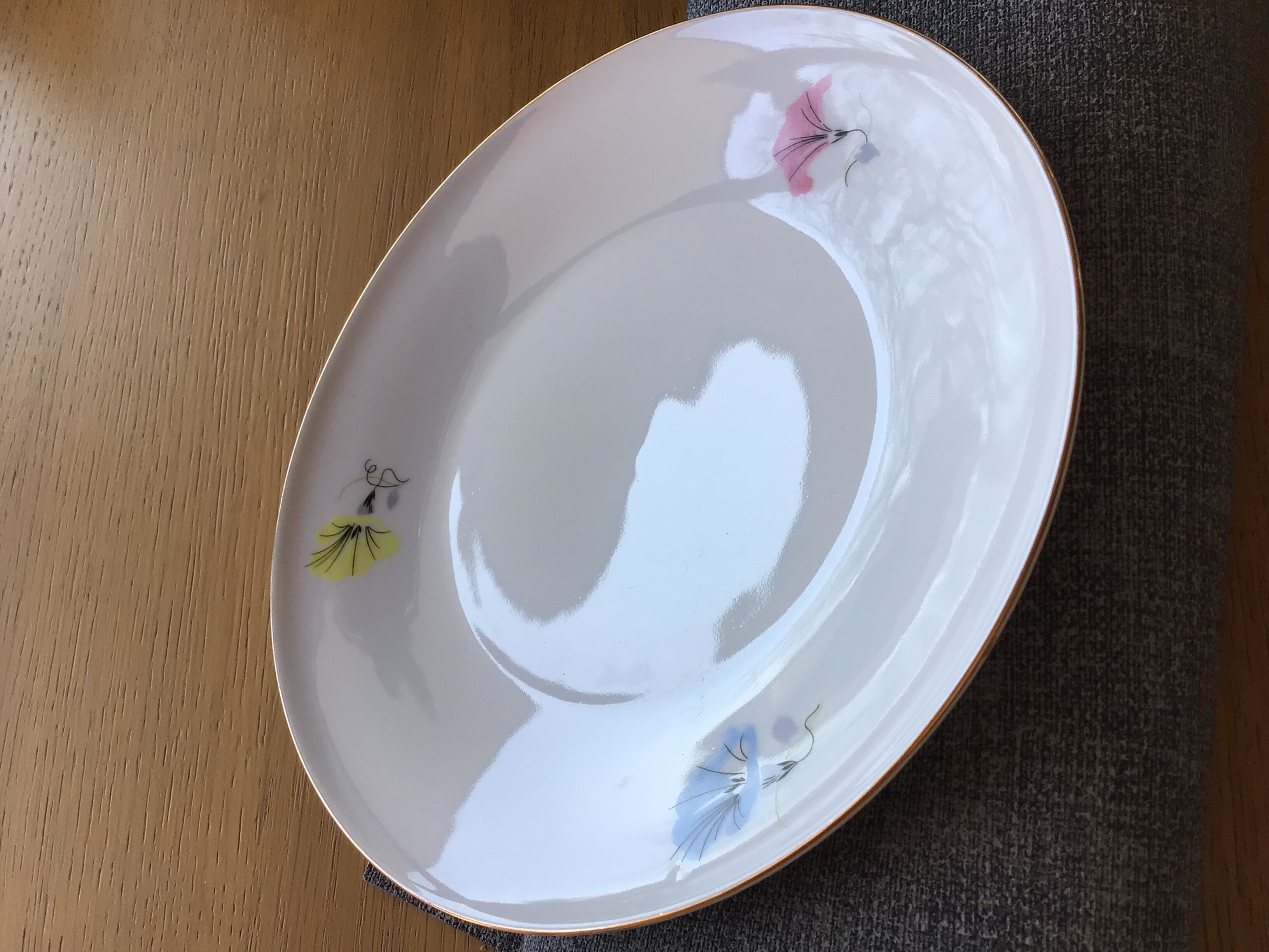 10 plates dessert porcelain decoration flowers 50's melitta