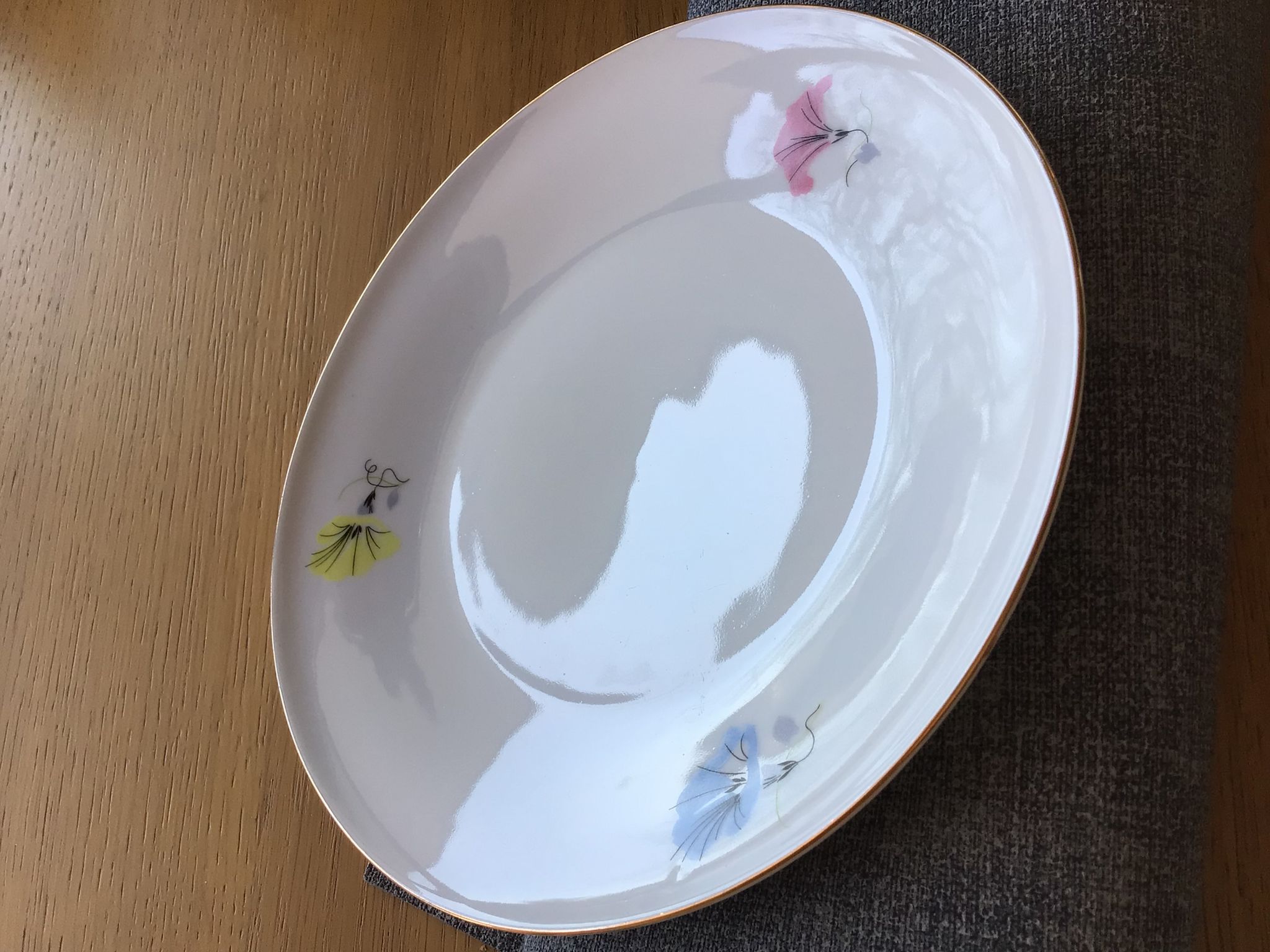 10 plates dessert porcelain decoration flowers 50's melitta