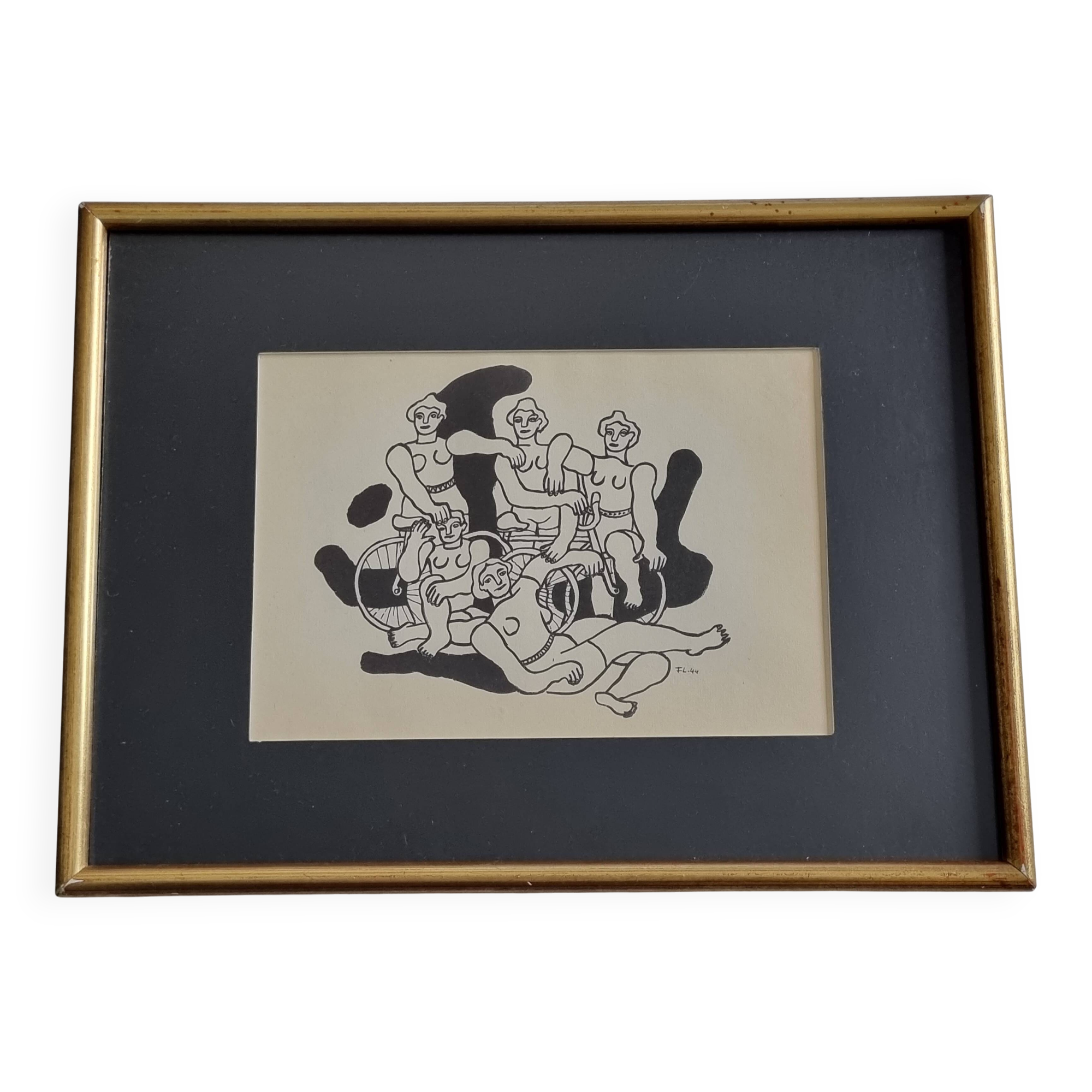 Fernand Léger – Framed typographic reproduction, gilded frame, 28 x 22 cm