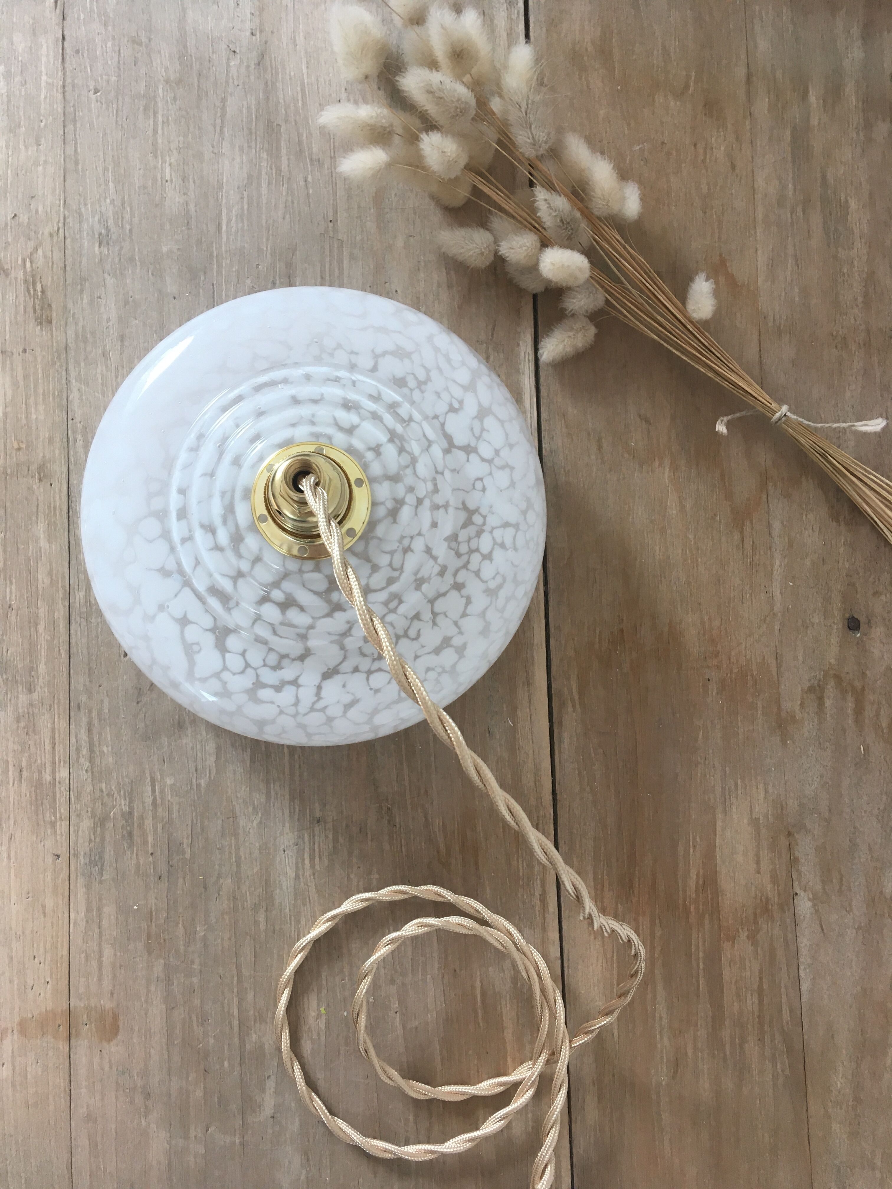 White Clichy glass pendant lamp