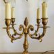 Paire de lampes de table en bronze doré époque milieu XXe