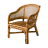 Rattan and canning armchair "Germaine"