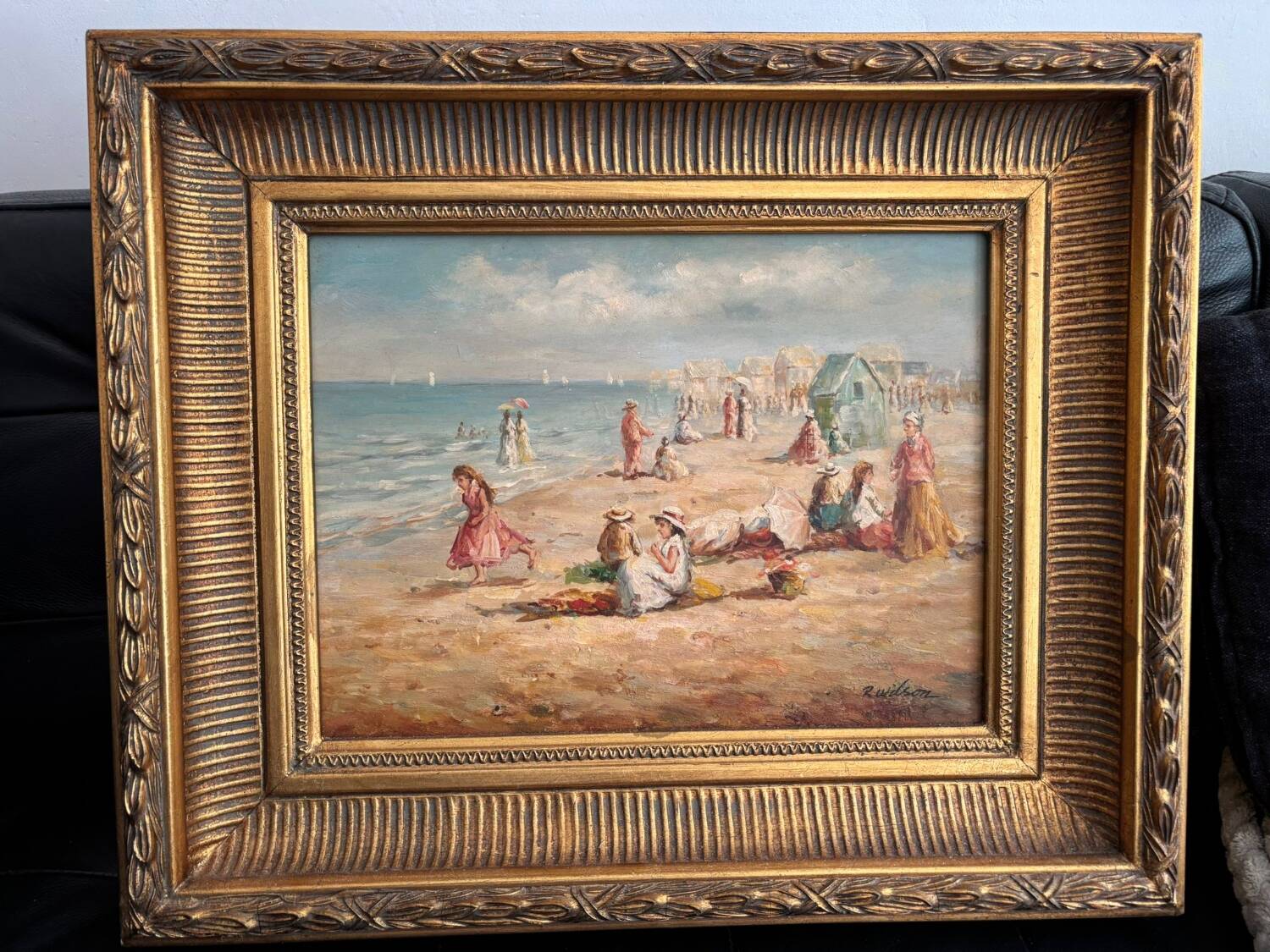 Antique oil painting signed R Wilson, early 20th century