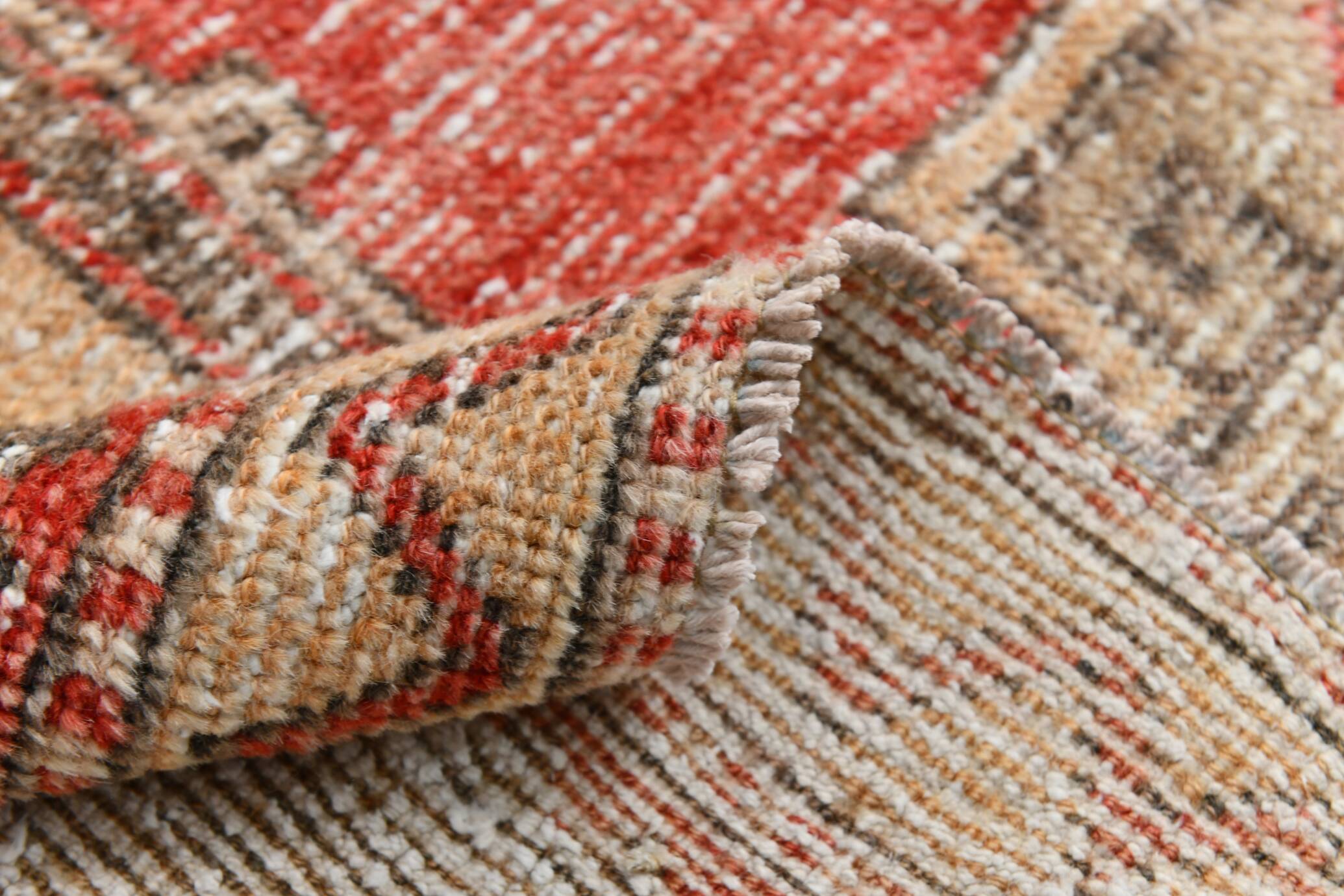 3x10 Red Brown Tribal Pattern Vintage Runner Rug, 78x305Cm