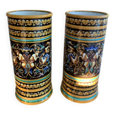 2 vase rouleau en faïence, gein