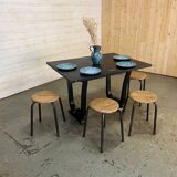 Table de jeux art deco avec plateau dépliant