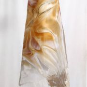 Orange Murano Glass and Brass Pendant by La Murrina, Italy, 1980s
