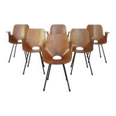 Ensemble de 6 chaises italiennes Vittorio Nobili Medea avec accoudoirs pour Fratelli Tagliabue