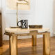 Table d’appoint travertin et laiton  vintage