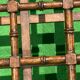 Midcentury Spanish "faux bamboo" coffee tray table with brass top