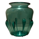 Art Deco green glass vase