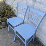 Pair of blue bistro chairs