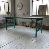 Vintage guinguette table 230 cm green