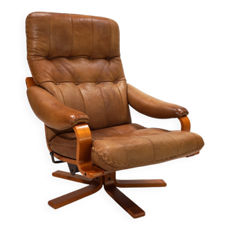 Fauteuil en cuir P. Schultz & Co. Danemark, 1960