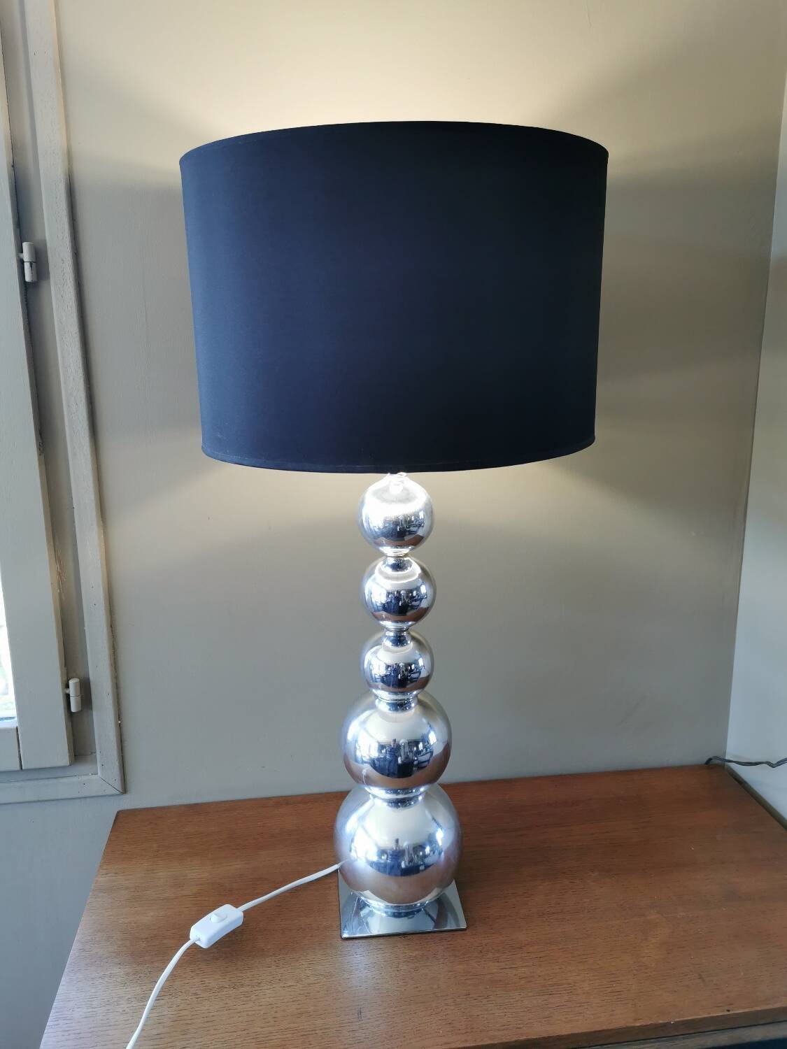 Vintage metal ball lamp from the 80s