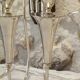 Pair of 3-arm wall lights in silver metal, 1940-1950