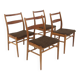 Set of 4 Scandinavian chairs in teak and oak, Sweden, 1960.