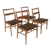 Set of 4 Scandinavian chairs in teak and oak, Sweden, 1960.